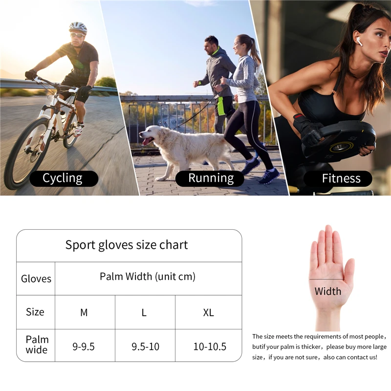 

WEST BIKING 2021 New Cycling Gloves Touch Screen Anti-slip Shockproof Summer Breathable Sport Fitness Running Bicycle Gloves