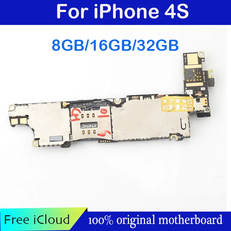 With IOS System for iphone 4S Motherboard with Clean iCloud 100% Original unlocked Mainboard Full Chips | Мобильные телефоны и