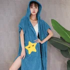 Халат-пончо с капюшоном, дышащий, быстро впитывающий воду