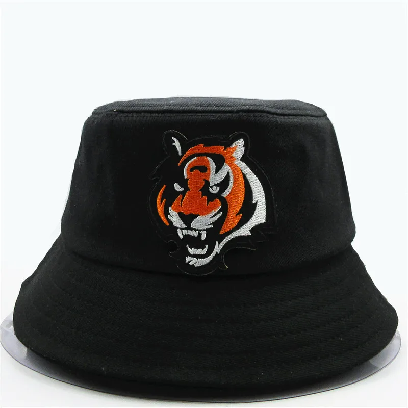 

LDSLYJR Big tiger embroidery cotton Bucket Hat Fisherman Hat outdoor travel hat Sun Cap Hats for men and Women 159