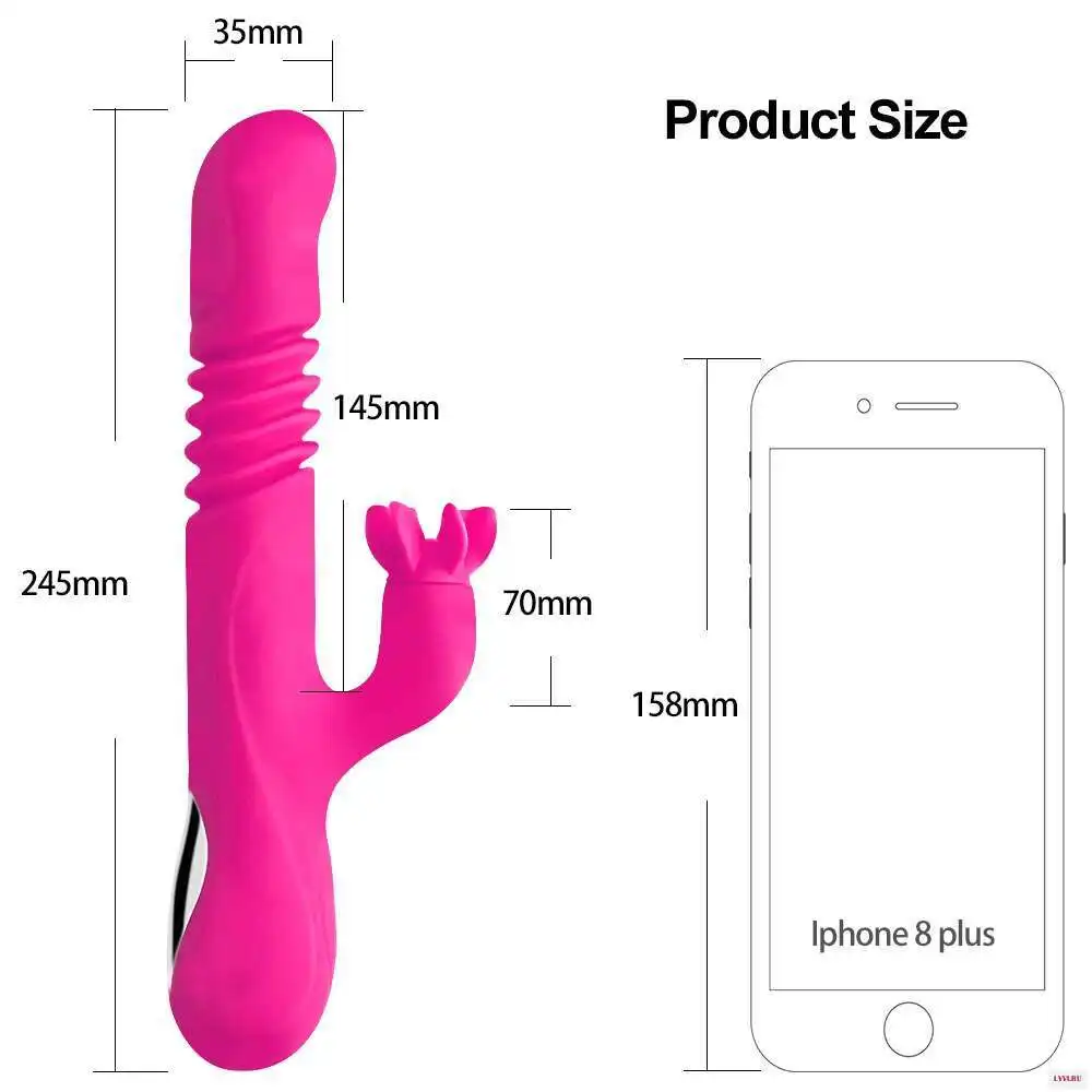 Нагревательный телескопический вибратор с вращением вверх и вниз 20 скоростей