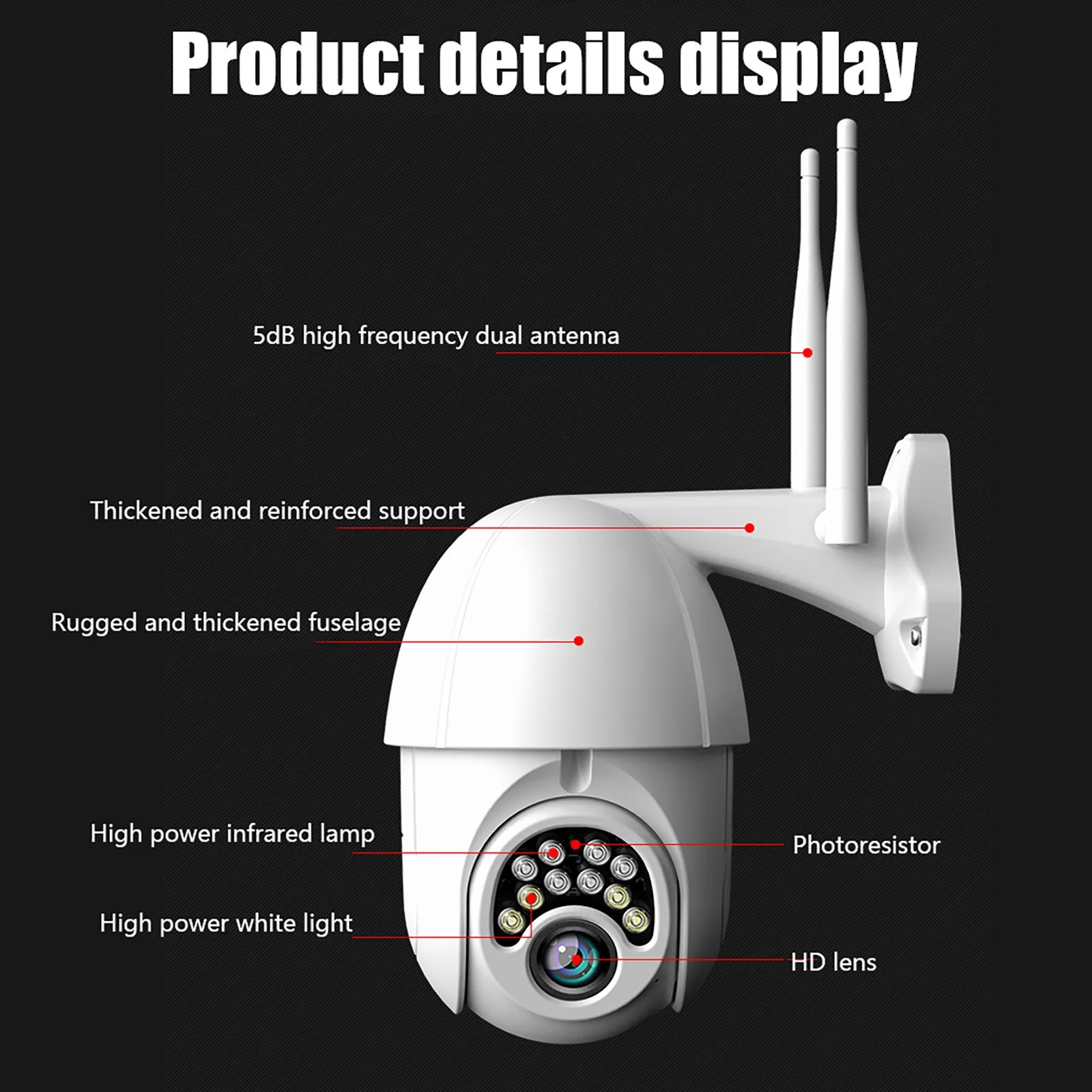 

uper HD Night Vision 5X Zoom IP Security Camera WiFi Wireless 1080P Outdoor Waterproof Night Vision Smart Home Video