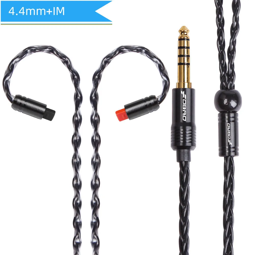 4.4mm IM Black FDBRO 8 ядерный мини посеребренные компакт-дисков кабель IE80 MMCX 2Pin A2DC IM 2,5/3,5/4,4 мм балансный кабель для SE315 SE425 SE535 SE846 UE900 H3 - Цвет: 4.4mm IM Black