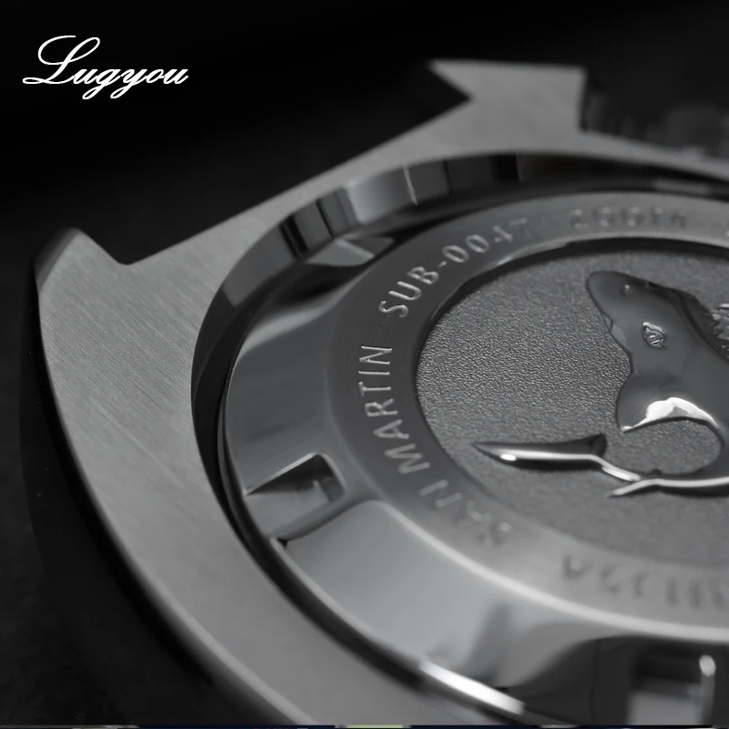 Lugyou Сан Мартин черепаха Diver Мужские часы из нержавеющей стали механический