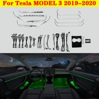 ambient light 64 colors set decorative led atmosphere lamp illuminated strip for tesla model 3 2019 2020 screen control