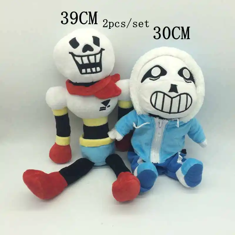Синий 2 шт./компл. 30 см аниме Undertale плюшевые игрушки Санс и папирус из сказок подземелья Asriel Toriel Мягкие плюшевые игрушки куклы для детей Детский подарок - Цвет: Синий