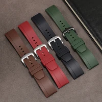 yopo fluorine rubber watch band 20mm 22mm 24mm black red brown green strap for male and female quick release