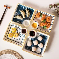 japanese dumpling plate with vinegar plate ceramic tableware simple and creative household division sushi shrimp and fries