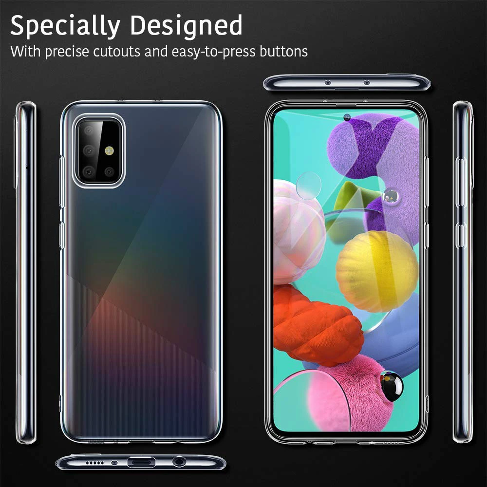 3 в 1 стекло + чехол для Samsung Galaxy A51 защита экрана закаленное SM A515F Защитное