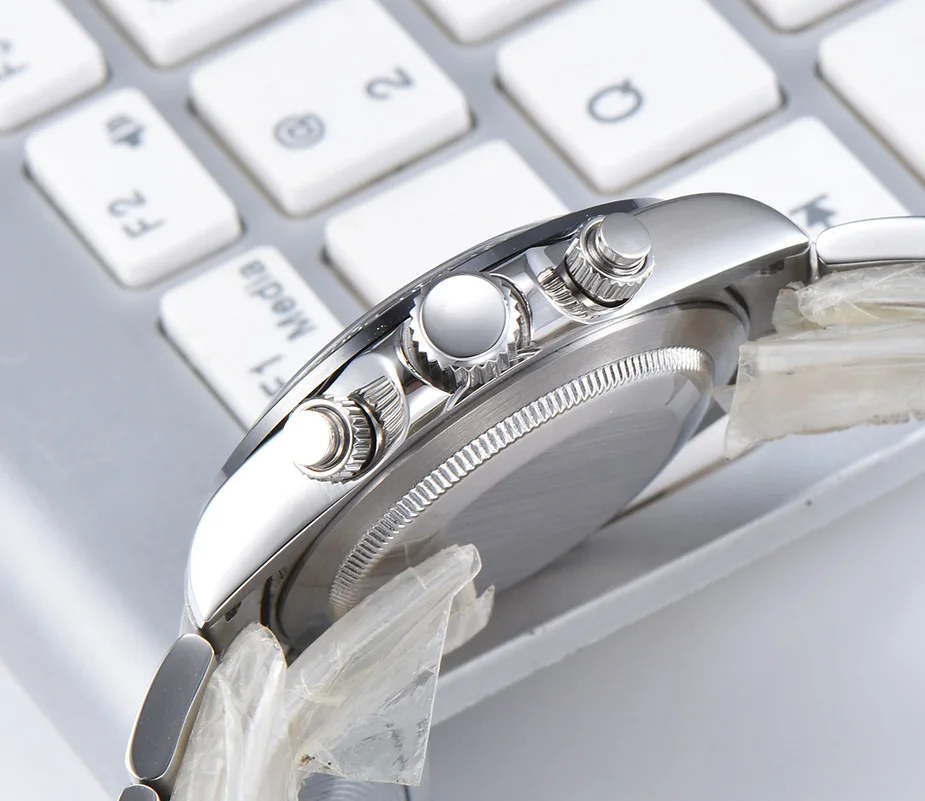 Мужские кварцевые часы с зеленым циферблатом 22 мм хронографом|Кварцевые мужские