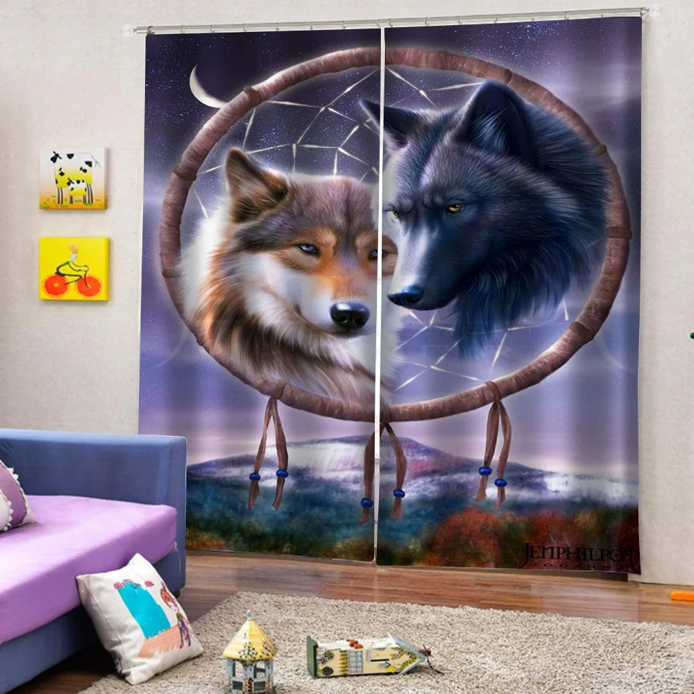 

Customized size Luxury Blackout 3D Window Curtains For Living Room personality curtains animal curtain
