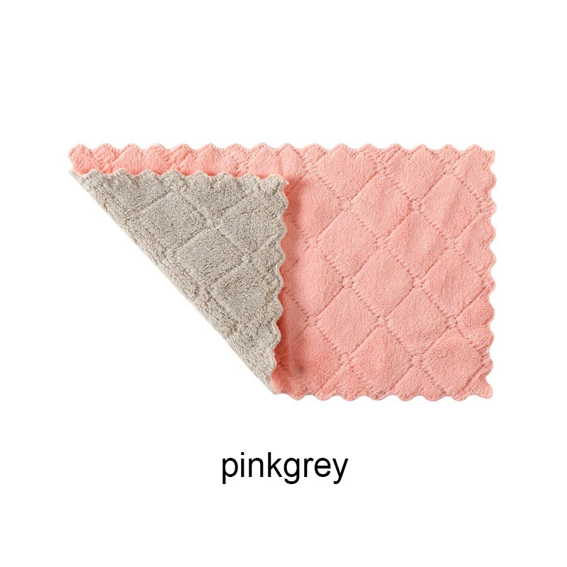pinkgrey Супер впитывающее кухонное тряпка двухсторонняя двух-Цвет кухонные моющие средства масла с антипригарным покрытием посуда вытирая инструменты - Цвет: pinkgrey