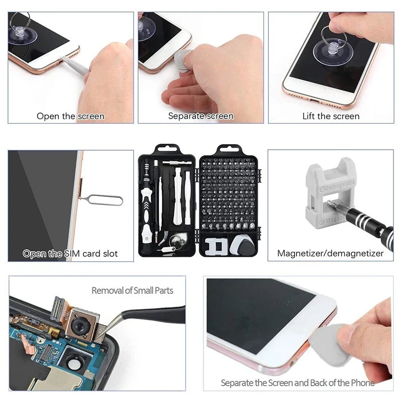 

125 in 1 Mini Screwdriver Set Precision Screwdriver Repair Tool Kit Magnetic Removable Tool for Phone/Electronic