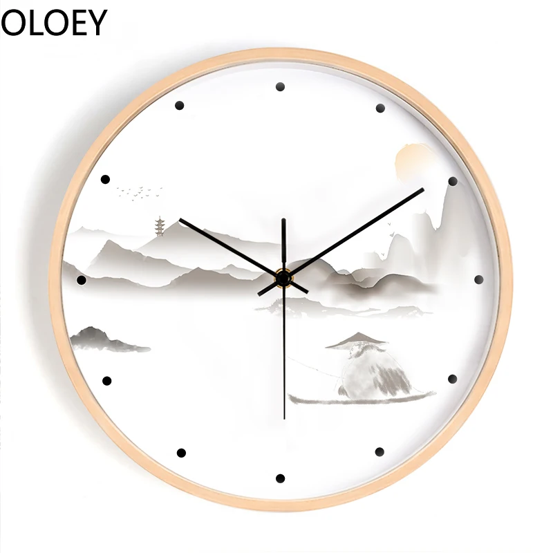 

Модные Простые буддистские часы Zen для гостиной Cayi Hyundai, кварцевые часы, часы для спальни, бесшумные деревянные большие настенные часы, домаш...