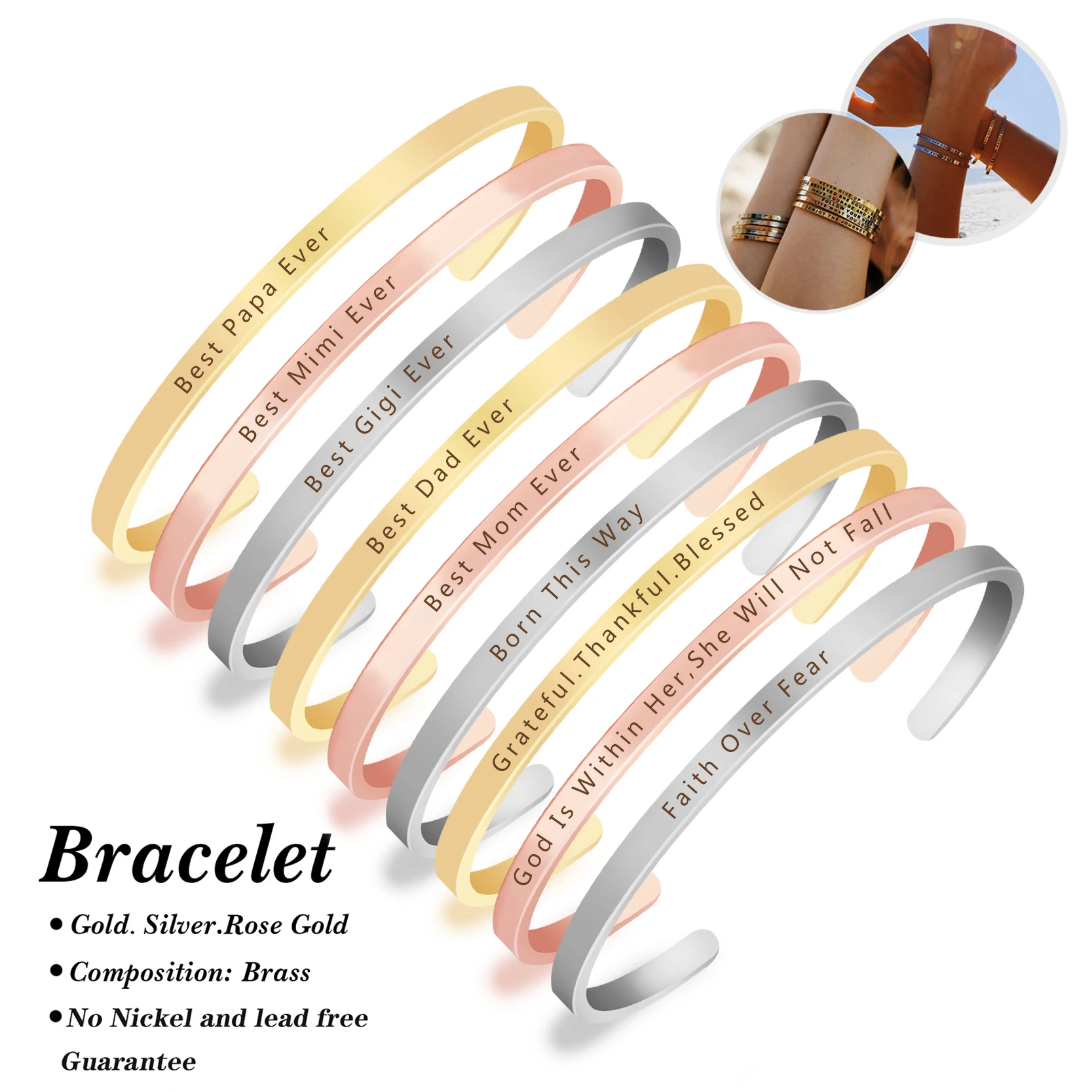 Браслеты мантра с вдохновляющими мотивами мужские и женские браслеты ручной