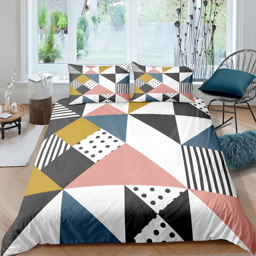 

Geometry Bedding Set Fashion Duvet Cover Adult Bed Linens King Queen Full