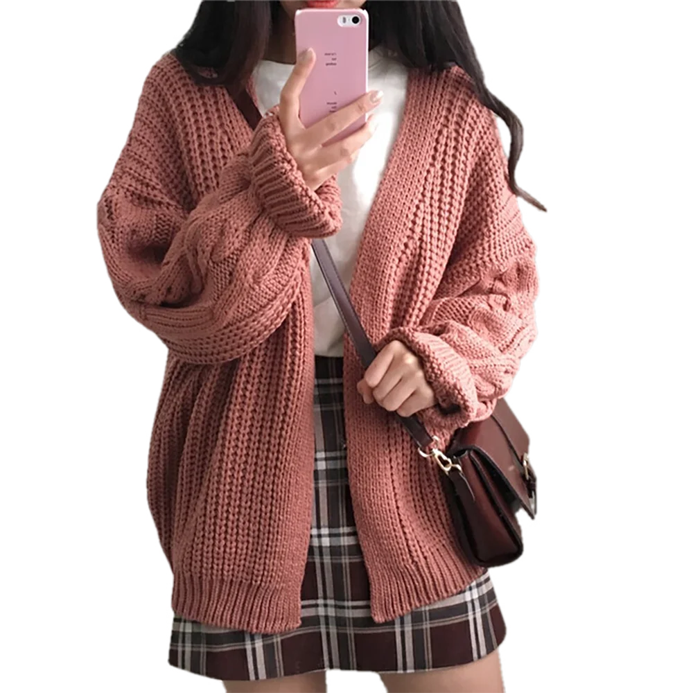 

Y2k Streetwear Retro Women's Sweater Cardigan New Autumn Thicken Twist knit tops oversized Fashion casual Sweaters