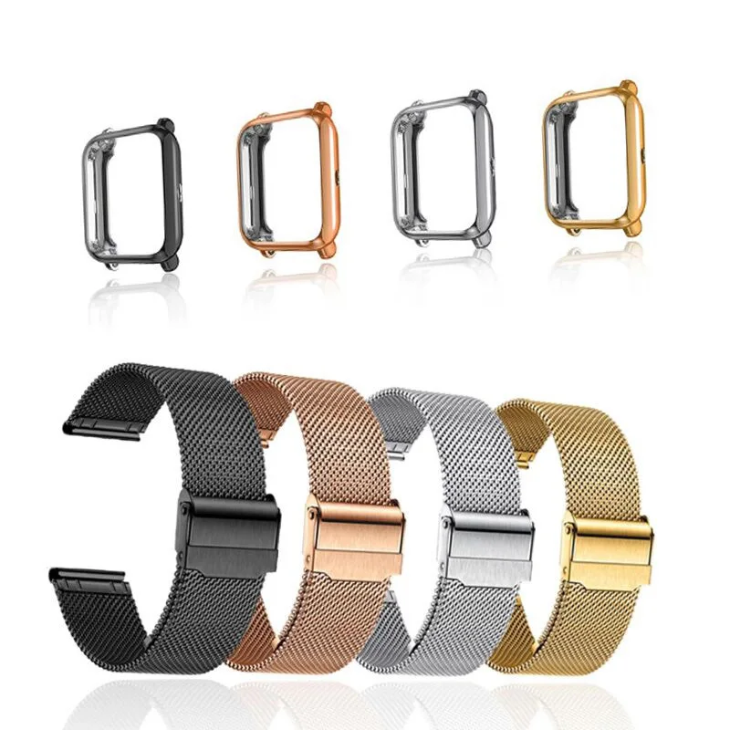 Amazfit Strap For Amazfit Bip S U Lite GTS 2 Mini Band With Case Metal 20mm Bracelet Screen Protector For watchband Accessories