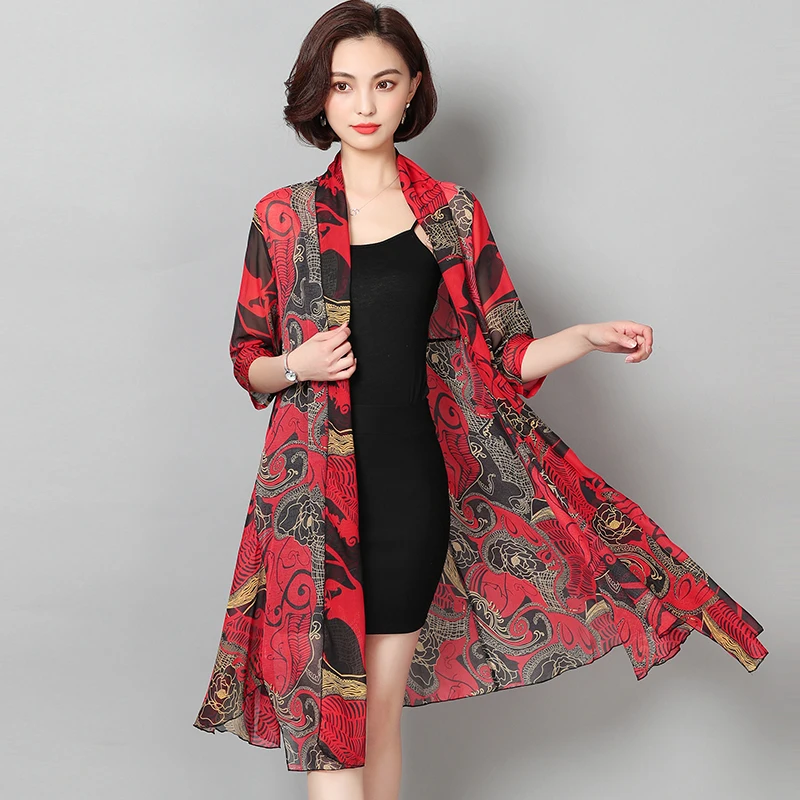 

2019, модные женские топы и блузки, Цветочная шифоновая блузка, повседневные женские рубашки, размера плюс, одежда A095