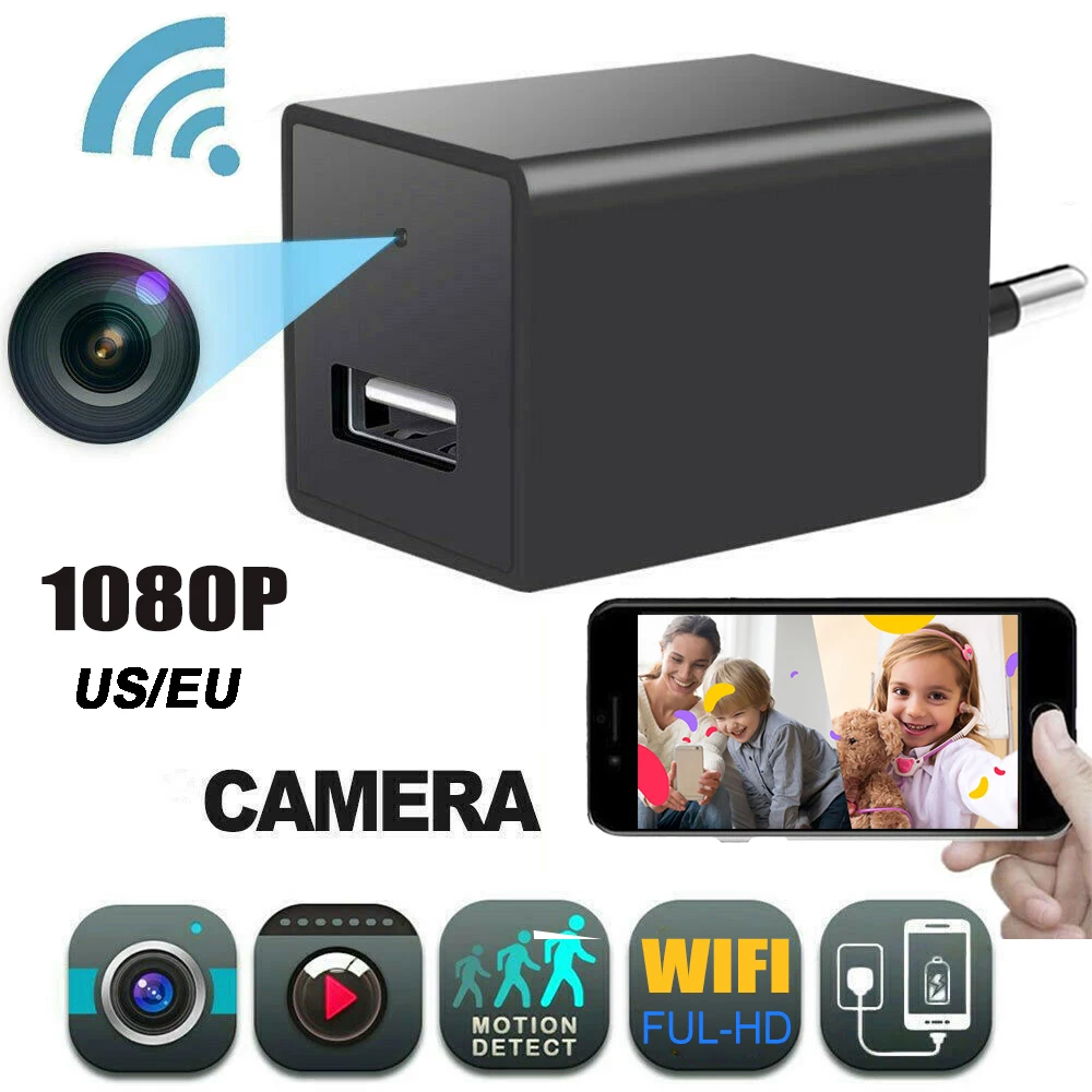 

Mini Camera Recorder HD 1080P Micro Cam IP WIFI Secret Camera Action Module Support TF Card US/EU Plug USB Charger Power New
