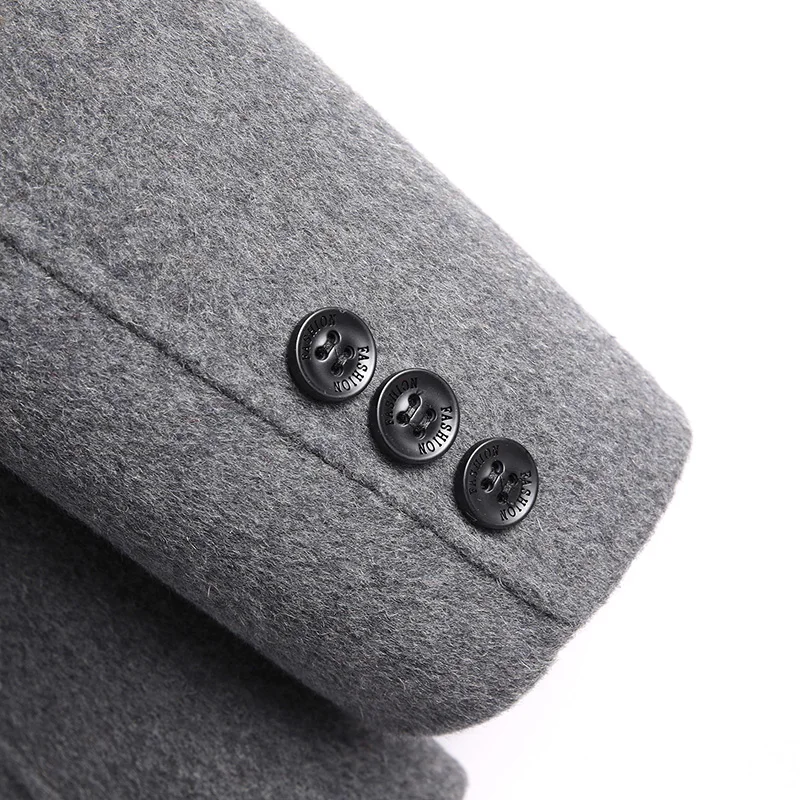 Однотонный деловой мужской блейзер однотонный свободный черный твидовый