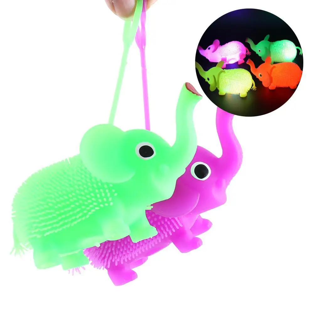 

LED Glowing Hair Puffer Elephant Sensory Fidget Squeeze Stress Vent Kids Toy