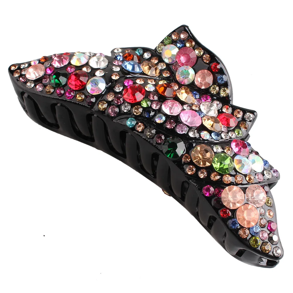 

Красочные Кристальные коготки для волос модные заколки для волос Стразы винтажная шпилька для волос Краб головные уборы для женщин и женщи...