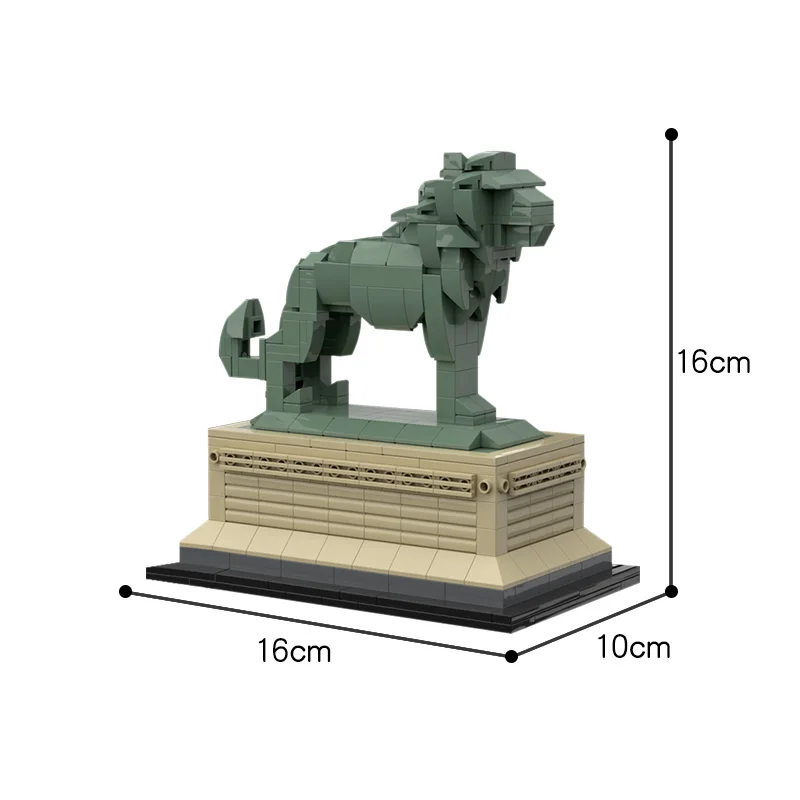 

Architecture Institute Art MOC Lion Statue Creator Sculpture Simulation Model Building Blocks Architecture Toys For Children