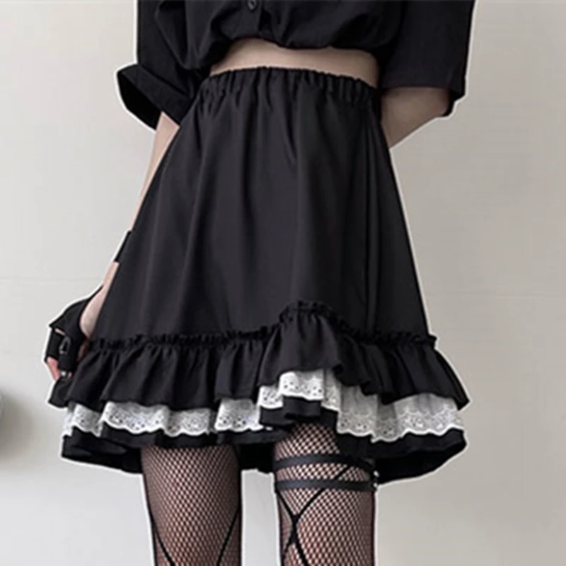 Закрытая Женская Kawaii плиссированные юбки с высокой талией женские туфли в