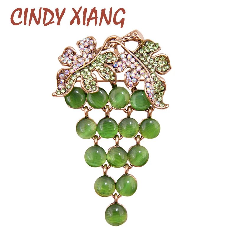 Брошь в виде винограда CINDY XIANG зеленого цвета Большой опал модные стразы булавка