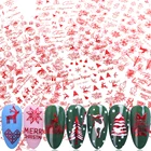 18 стилей 3D дизайн ногтей Рождественские Ползунки обертывания снежинки Лось Санта клейкий цвет красное золото маникюр ногти дизайн