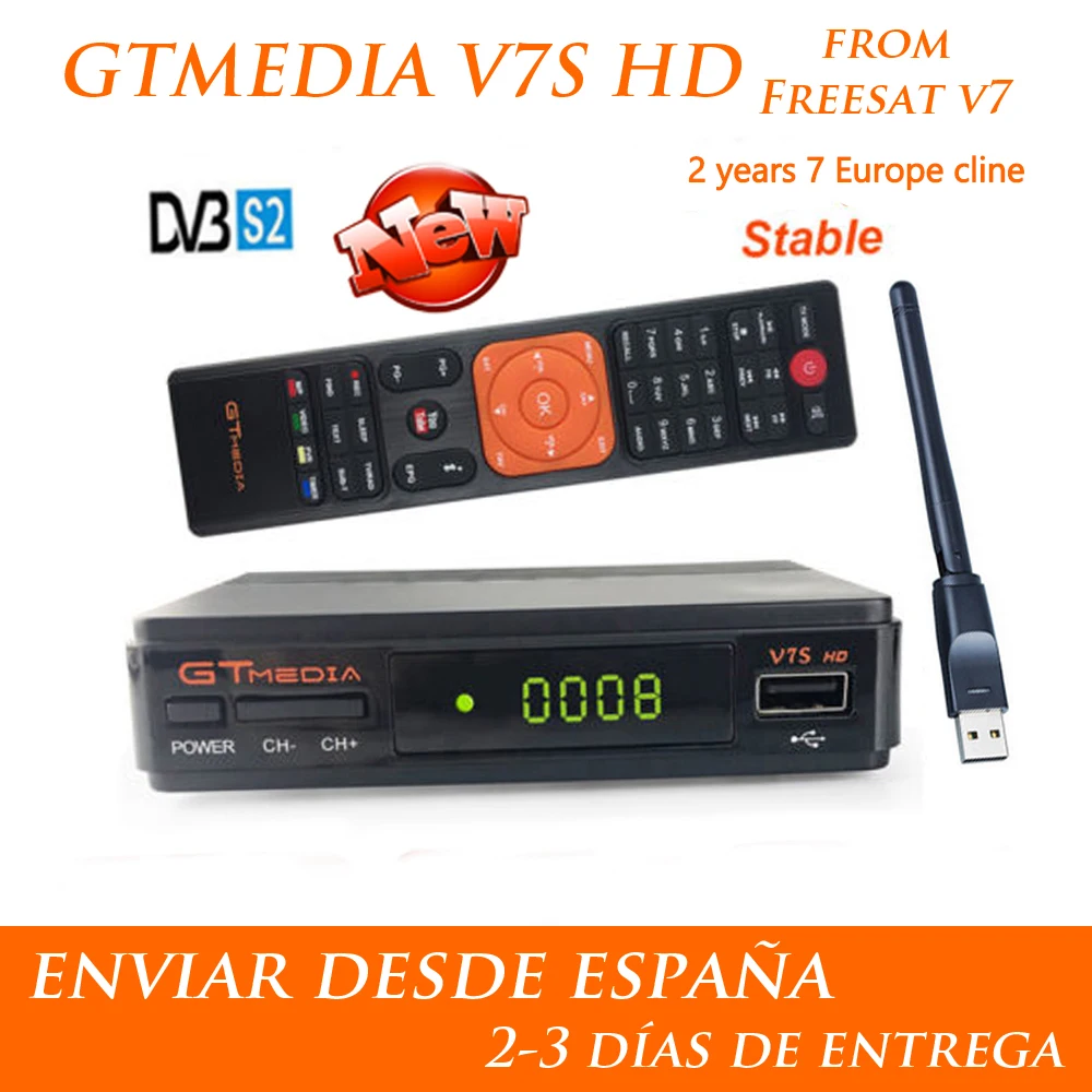 Горячая DVB-S2 Freesat V7 hd с USB wifi FTA ТВ ресивер gtmedia v7s hd power by freesat поддержка Европы cline сетевой обмен