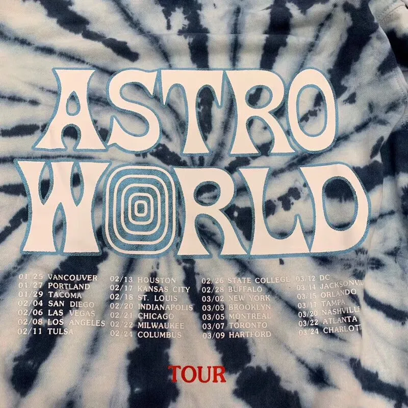 

Travis Scott Astroworld Astronaut Tie-Dye Hooded Hoodie Men Women Streetwear Travis Scott Astroworld Sweatshirts