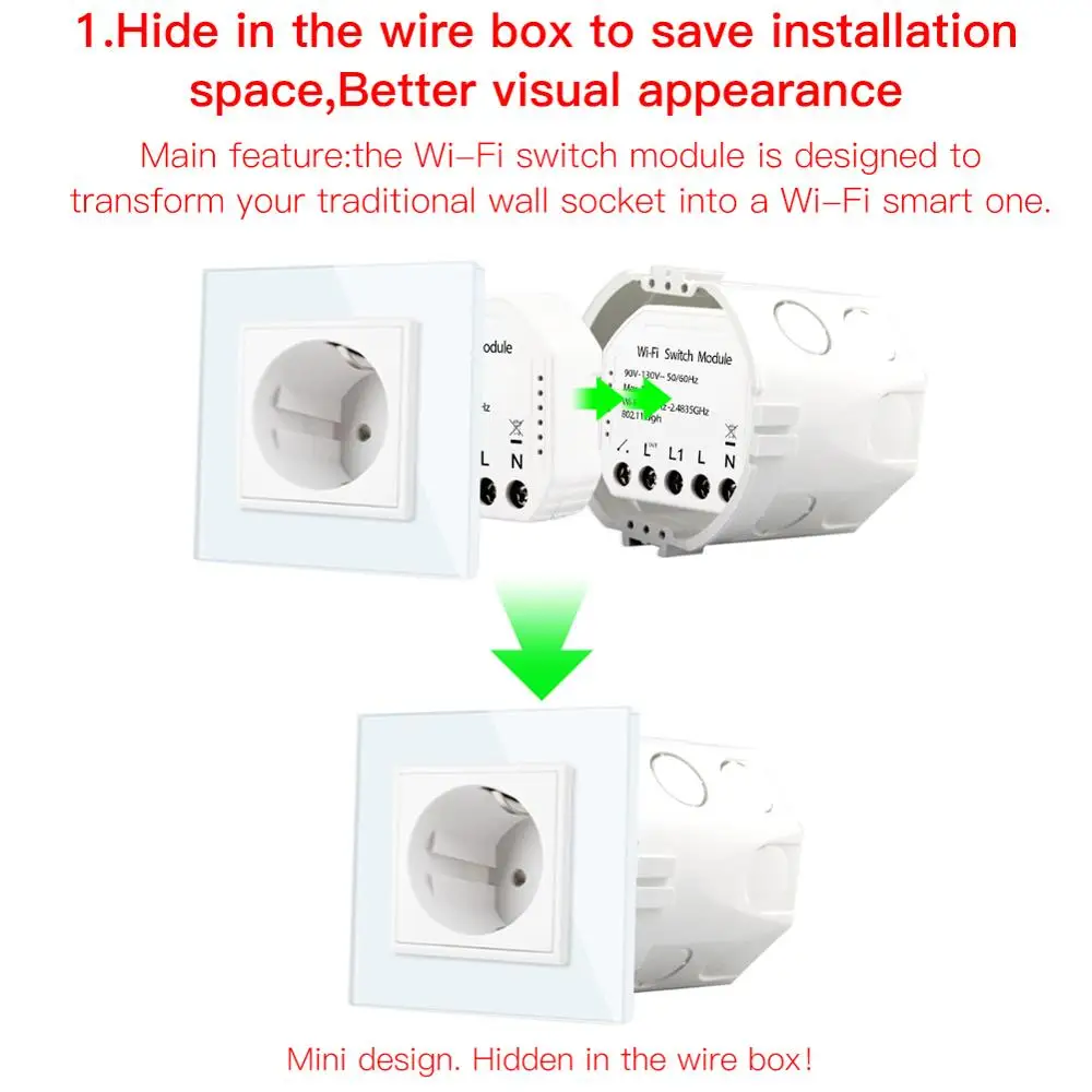 Tuya Wifi Smart Light Switch Diy Breaker Module Remote Control Works with Alexa Echo Google Home | Электроника