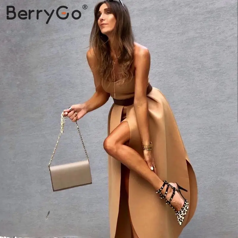BerryGo элегантное вечернее платье для вечеринки женское сексуальное осеннее