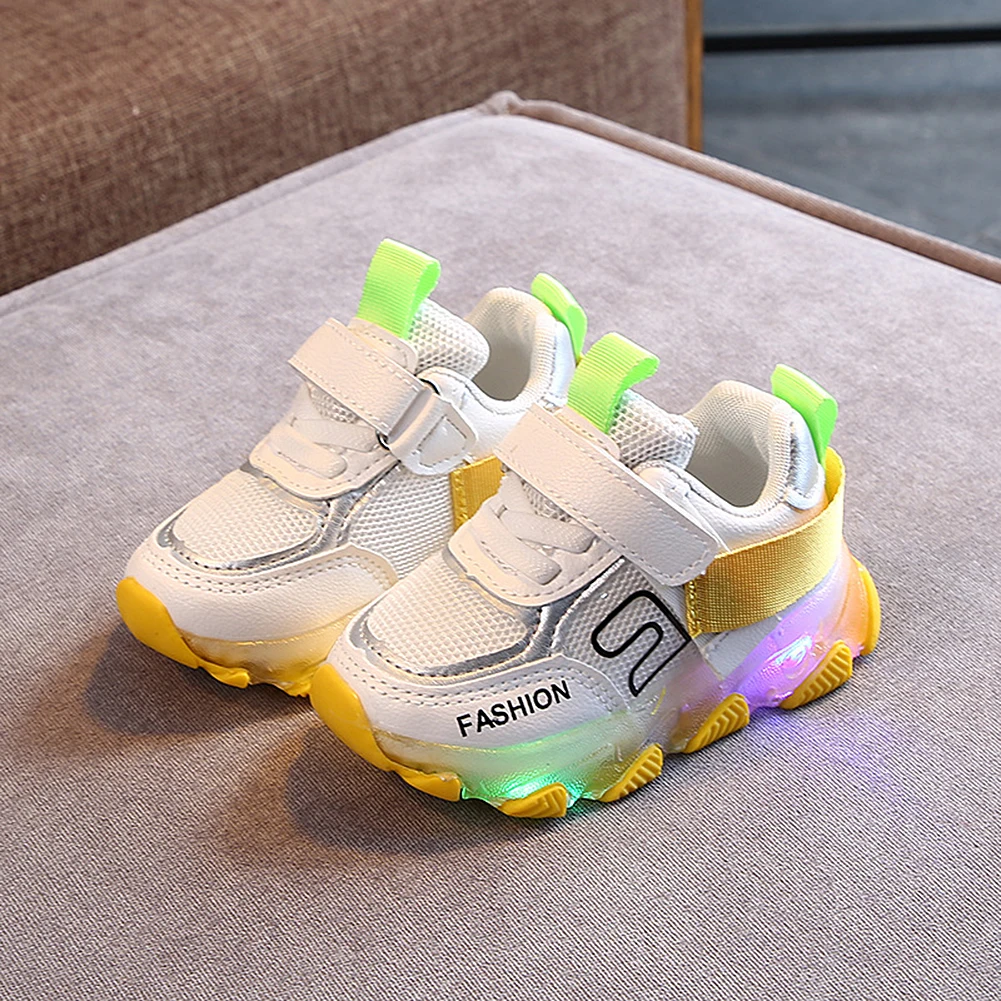Asia Size New Kids shoes Led shoes Casual Sport Running Shoes Sneakers Children Luminous Shoes Boys Girls Stripe Baby Non-slip Sneakers - Цвет: Asia Size