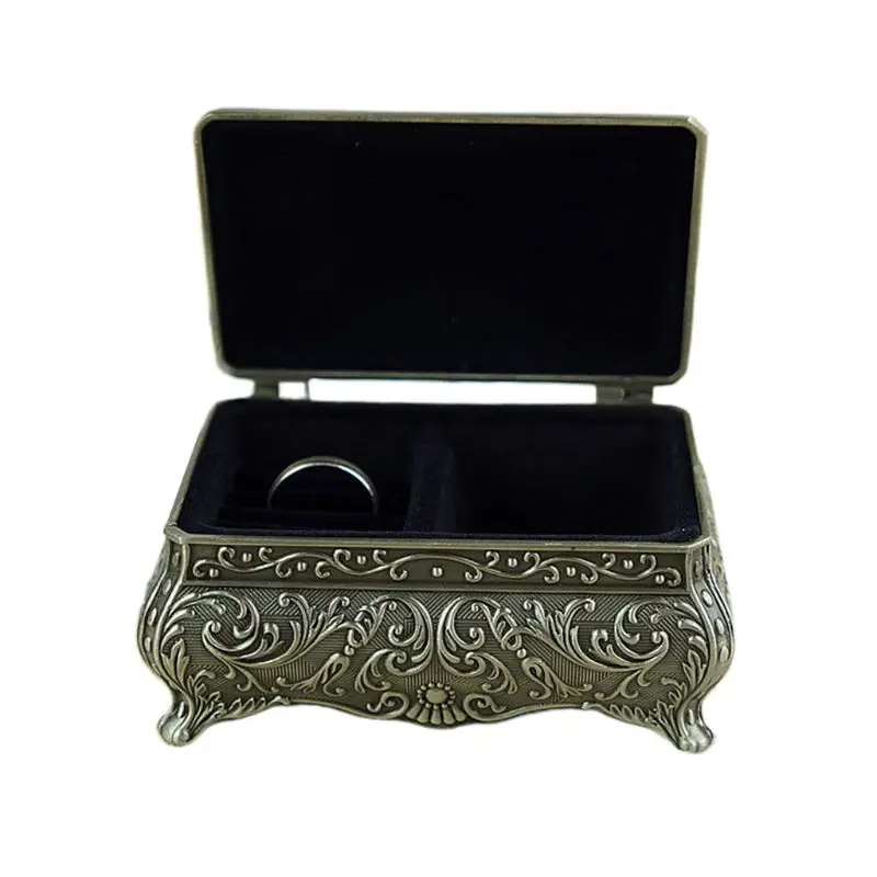 Винтажная шкатулка для драгоценностей прямоугольная коробка металлическая