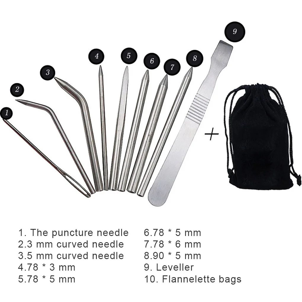 

9pcsParacord Stitching Set Stainless Umbrella Rope Steel Laces Strings Leather Weaving Paracord Bracelet Needles Smoothing Tool