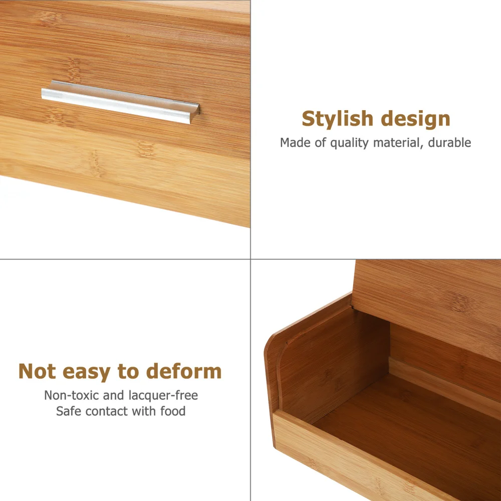 

1pc Bread Box Bamboo Storage Bin Novel Food Container (Assorted Color)