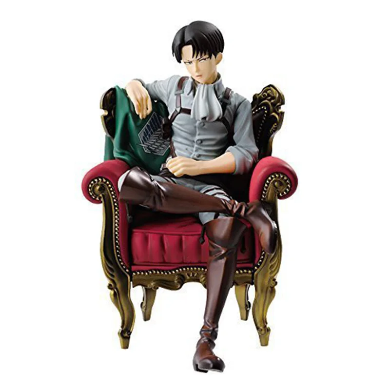

Anime Figure Attack on Titan Levi Rivaille Rival Ackerman Sofa Solider Levi Sleeping Chair PVC Action Figure Model Toy Gift 15CM