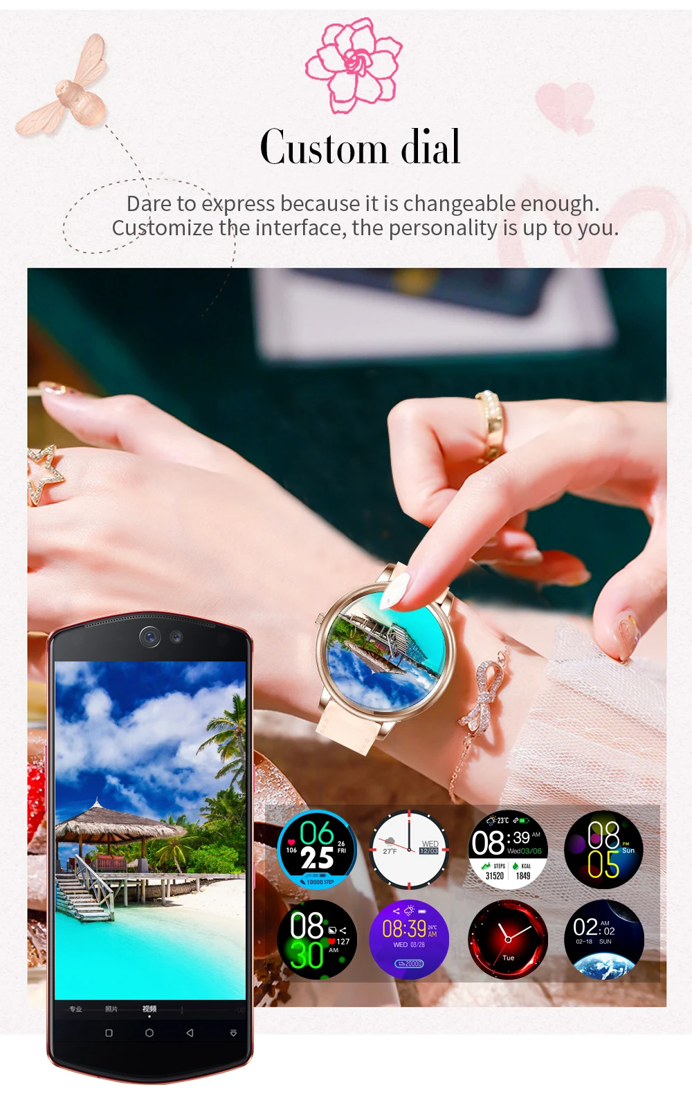 MK22 Smart Watch 2021 Full Touch Screen 39mm Diameter Women Smartwatch For Ladies And Girls Compatible With Android and IOS | Электроника
