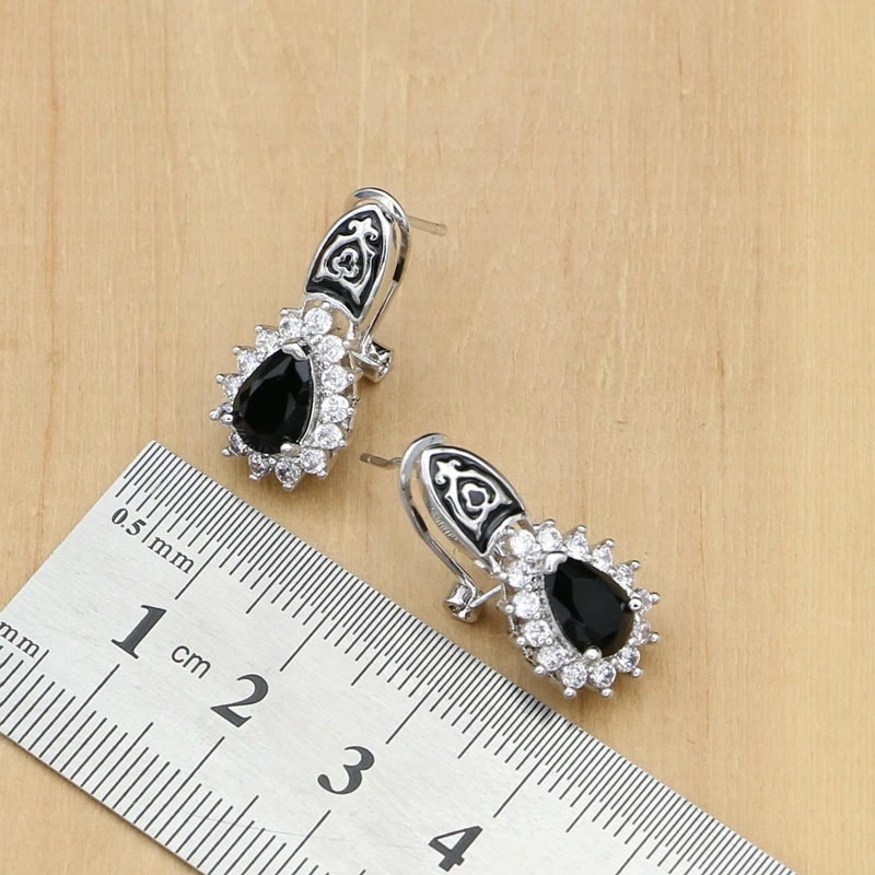 Женский комплект украшений из серебра 925 пробы Комплект сережек Кулонов колец