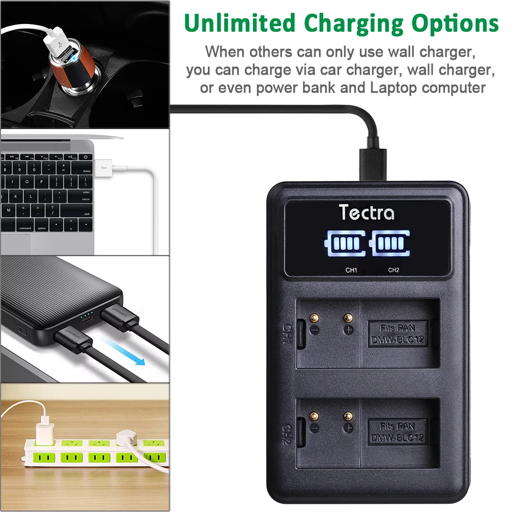 4xDMW-BLC12 BLC12 DMW-BLC12E Li-Ion аккумулятор + двойное зарядное устройство для Panasonic Lumix DMW-BLC12PP