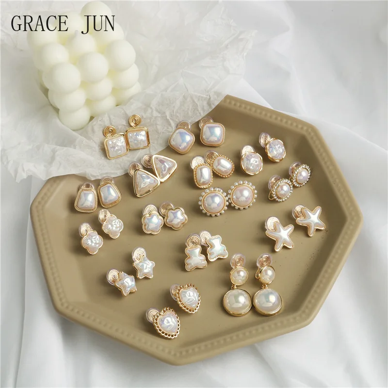

Женские серьги-клипсы с искусственным жемчугом GRACE JUN