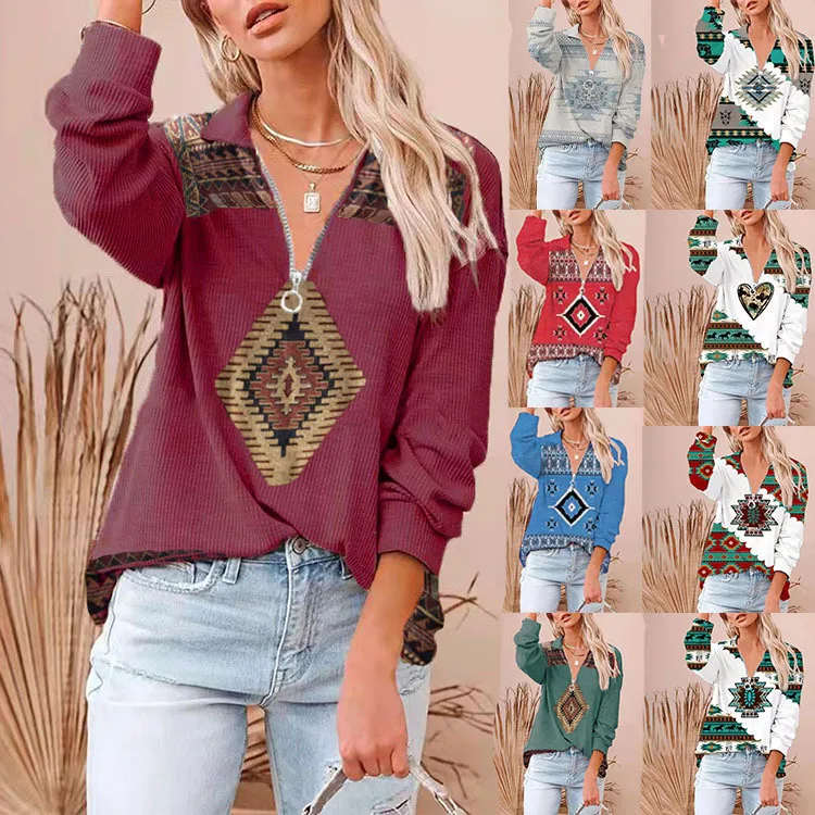 

2022 Winter Spring Autumn Women Plus Sizes Large Big Loose Zipper Sexy Pullover Vintage T Shirts Tops Full Long Sleeve