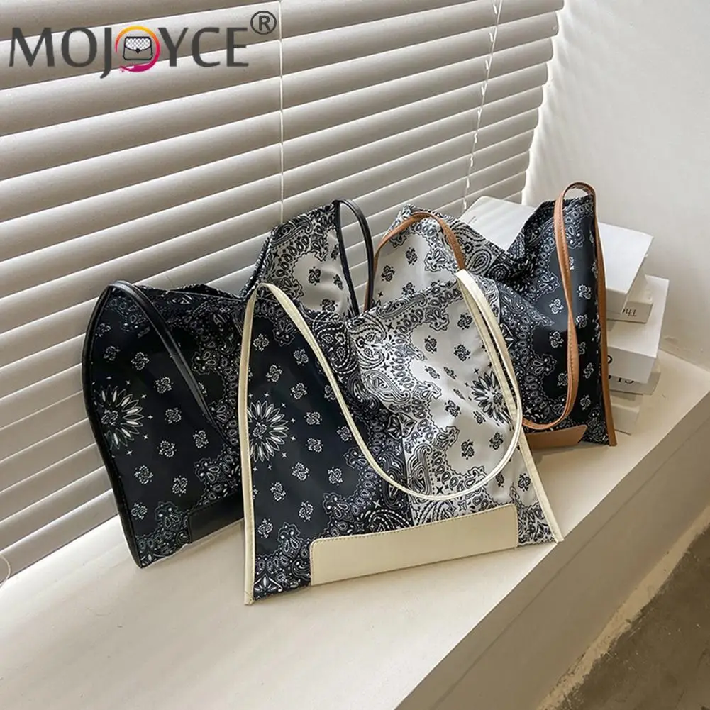 

Fashion Women Printing Shoulder Tote Bag Ladies Large Capacity Travel Handbags PU Leather Canvas Shopping Handbags