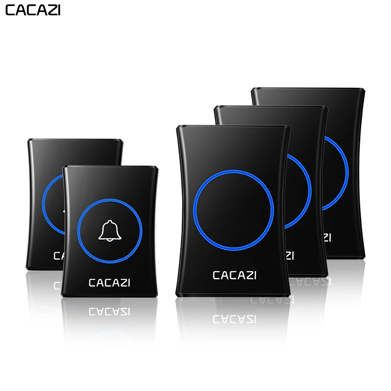 

CACAZI Intelligent Home Wireless Doorbell Waterproof 300M Remote US EU UK AU Plug Battery Calling Bell 1 2 button 1 2 3 Receiver
