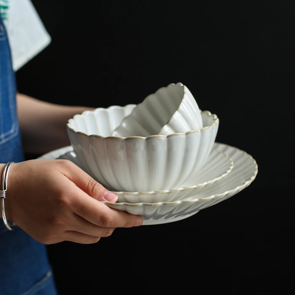 Ceramic Tableware Dishes Soup Noodles Bowls White Suits Household | Дом и сад