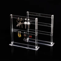 new arrival clear acrylic earring necklaces display stand earring holder jewelry showing showcase 2 layer and 3 layer displays