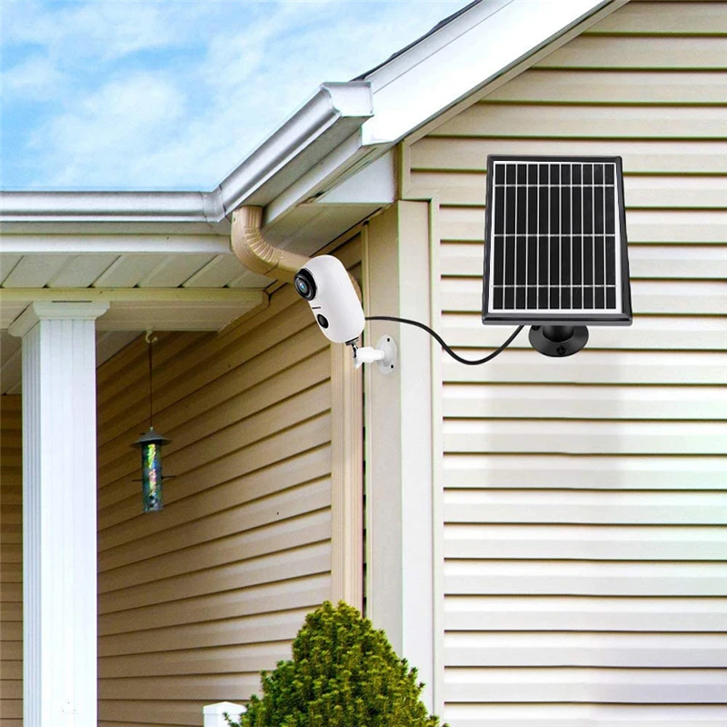 

Solar Panel for Security Camera 5V Micro USB InterfaceCharging Expansion Board Detachable 360 Degree Rotation Adjustable Bracket